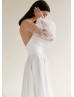 Strapless Ivory Satin Wedding Dress With Detachable Lace Sleeves